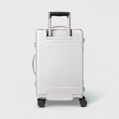 Signature Hardside Trunk Carry On Spinner Suitcase Metallic Silver - Open Story?