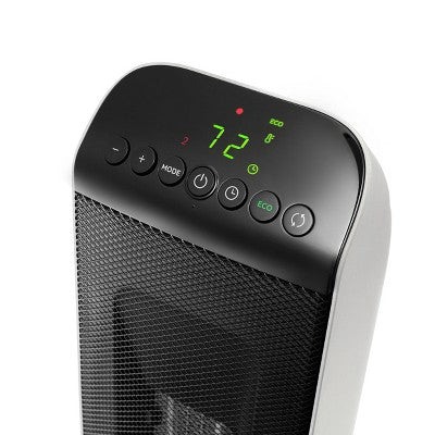 DeLonghi Ceramic Digital Tower Heater: 1500W Oscillating Fan, Remote Control, Adjustable Thermostat, ETL Listed, White