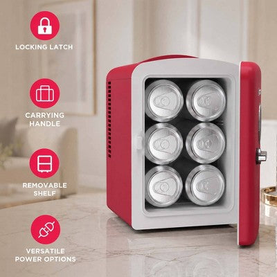 Frigidaire 6 Can Mini Personal Dorm Fridge Cooler Red