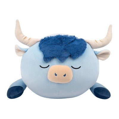 Squishmallows 18" Jumbo Toro Blue Highland Cow Fuzzy Belly Sleepamallow