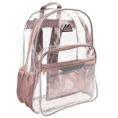 Summit Ridge Clear Backpack - Rose: Water-Resistant School Bag for Kids