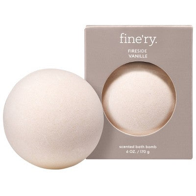 fine'ry. Bath Bomb - Fireside Vanille - 6oz: Normal Skin Type, Box Container