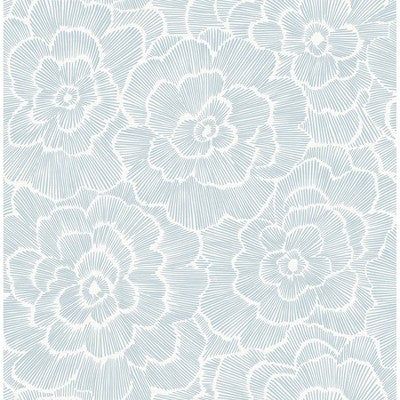 NuWallpaper Saraya Peel and Stick Wallpaper Blue: Removable Vinyl, Self-Adhesive, Solid Pattern, 28.2 Sq Ft Coverage