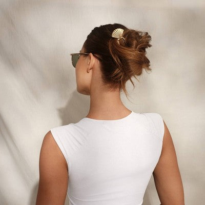 Kitsch Metal Clam Shell French Hair Pin - Gold: Hair Styling, All Hair Types, Zinc