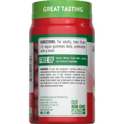 Nature's Truth Apple Cider Vinegar 600mg Vegan Gummies - Apple - 75ct