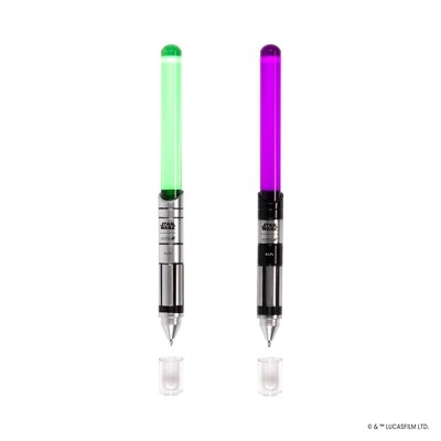 Yoobi Star Wars Writing Set 2pk Green & Purple Lightsaber, School Supplies