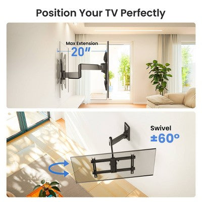 ErgoAV Medium Motion TV Wall Mount 32"- 65" TVs: Swivel Extendable Full Motion Steel (LOCAL PICKUP ONLY)