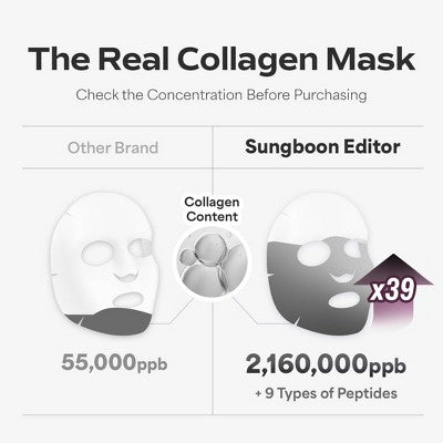 SUNGBOON EDITOR Deep Collagen Viral Glass Skin Korean Skincare Power Boosting Facial Mask for Firming and Restoration