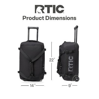 45L RTIC Outdoors Road Trip Structured Collapsible Duffle Bag Rolling Medium - Black