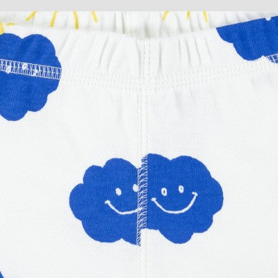 Huggies Baby Boys' 2pk Cloud Organic Pants - Blue/White/Yellow 9M