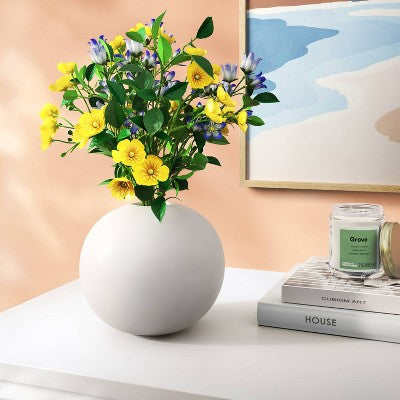 Ceramic Round Decorative Vase White - Room Essentials