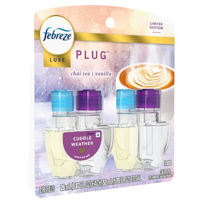 Febreze Luxe Plug Dual Air Freshener Refills - Cuddle Weather - 1.75 fl oz/2ct