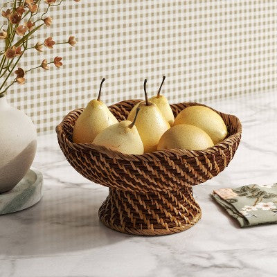 Rattan Fruit Bowl Dark Walnut - Threshold