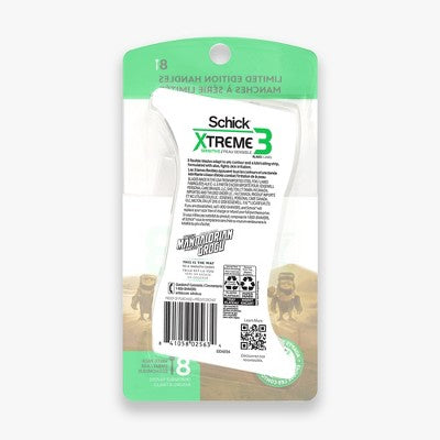 Schick Mando Xtreme 3 Sensitive Men's 3-Blade Disposable Razors - Star Wars Mandalorian and Grogu - 8ct: Face, Head, Neck, Disposable, Manual