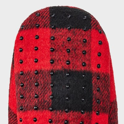 Women's Buffalo Plaid Cozy Christmas Crew Socks with Gift Card Holder - Wondershop Red/Black 4-10
