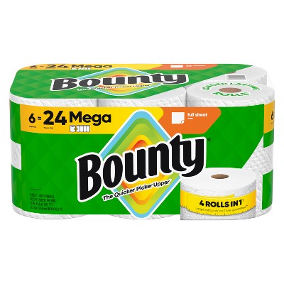 Bounty Full Sheet Paper Towels - 6 Mega Rolls