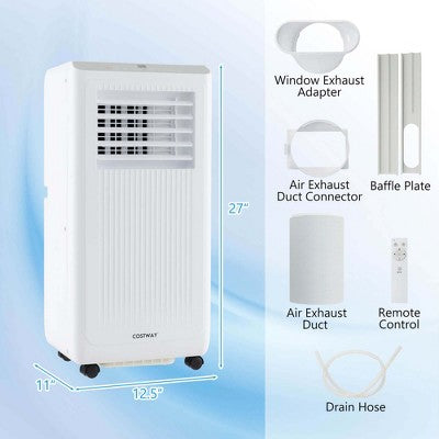 Costway 8000 BTU Portable Air Conditioner 3-in-1 Freestanding Air Cooler with Dehumidifier 5000 BTU(8000BTU ASHRAE) (LOCAL PICKUP ONLY)
