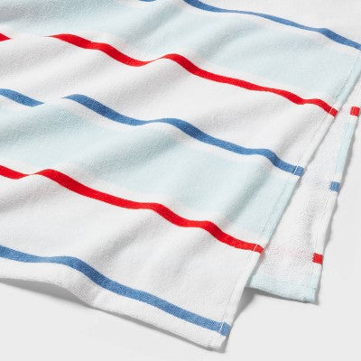 Red and White Striped Beach Towel - Sun Squad