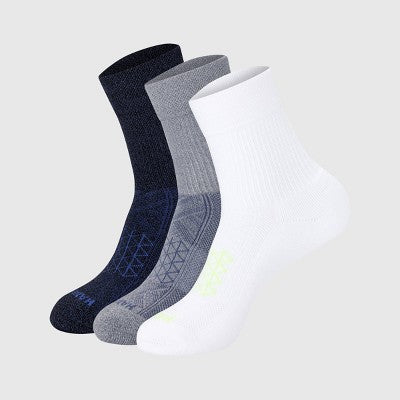 Hanes Men's Absolute Run Crew Socks 3pk - Black/White/Gray 6-12