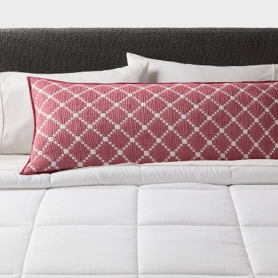 Body Pillow Cover Reversible Matelasse Red Lattice - Threshold
