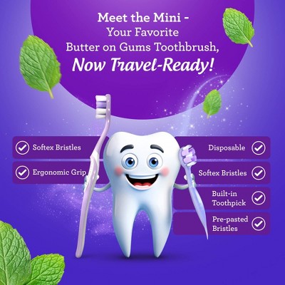 GuruNanda Butter on Gums Pre-Pasted Toothbrushes - 5ct