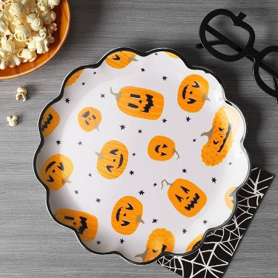 10.5" Halloween Melamine Novelty Pumpkin Dinner Plate - Hyde and EEK! Boutique