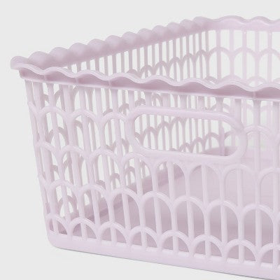Wave Scallop Decorative Basket Medium Purple - Brightroom