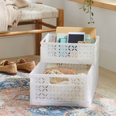 Foldable Crate Large White - Brightroom