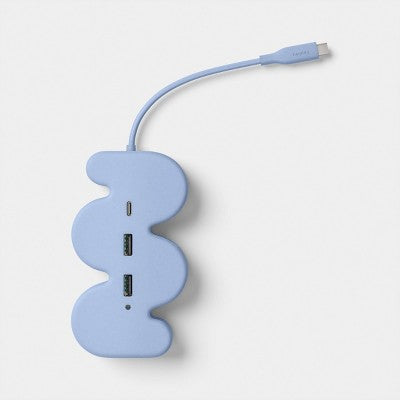 Novelty USB Hub - heyday Squiggle Peri-Blue
