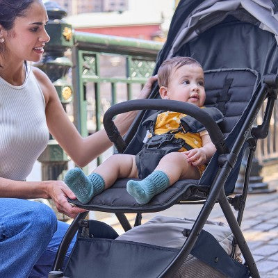 Ingenuity 3Dquickclose CS+ Compact Fold Stroller - Black: Metal Frame, 5-Point Harness, EVA Tires, Single Configuration (LOCAL PICKUP ONLY)