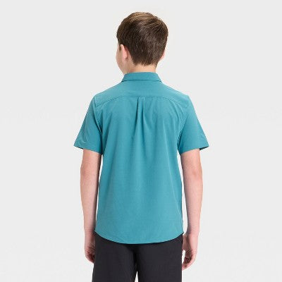 Boys' Adventure Shirt - All In Motion Heather Teal Blue M