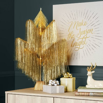 26" Pre-Lit Fringe Tinsel Artificial Tree - Threshold (LOCAL PICKUP ONLY)