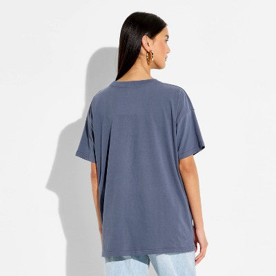Women's Monet Seaside Oversized T-Shirt - Dark Gray Floral XS