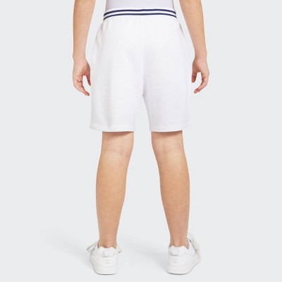 Champion Girls' Loose Fit French Terry Shorts - Bright White L