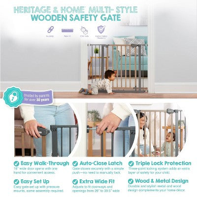Regalo Heritage & Home Multi-Style Safety Gate: Metal, Pressure-Mounted, 21 Inches Height (LOCAL PICKUP ONLY)
