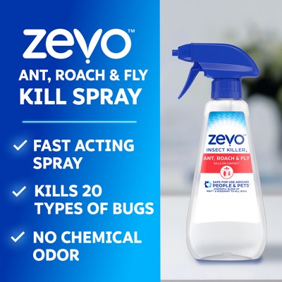 Zevo Ant Roach and Fly Multi-Insect Trigger Spray - 12 fl oz: Indoor Outdoor Use, Liquid Formula, Pump Spray