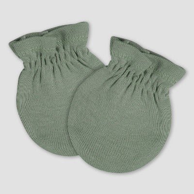Gerber Baby 6pk Hat & Mitten Set - Blue: Cotton Knit, Elastic Cuffs, 12 Months, Solid Pattern