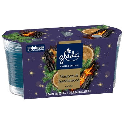 Glade Jar Candles - Embers & Sandalwood - 4.08/2ct