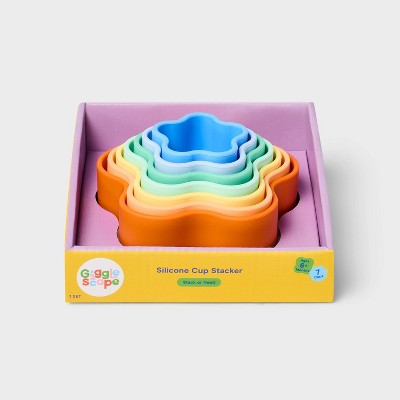 Silicone Cup Stacker - 7pc - Gigglescape: Baby Stacking Toys, Creativity & Fine Motor Skills, 6 Months+