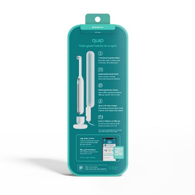 quip 360 Oscillating Rechargeable Electric Toothbrush + Travel Case - White/Silver