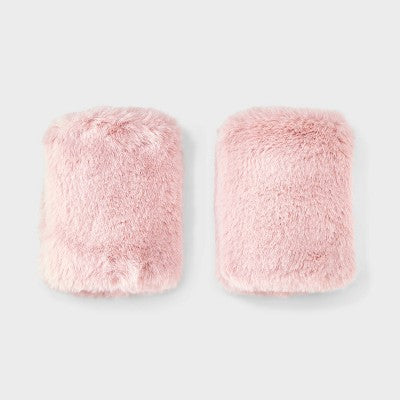 Girls' Faux Fur Fingerless Gloves - art class Pink
