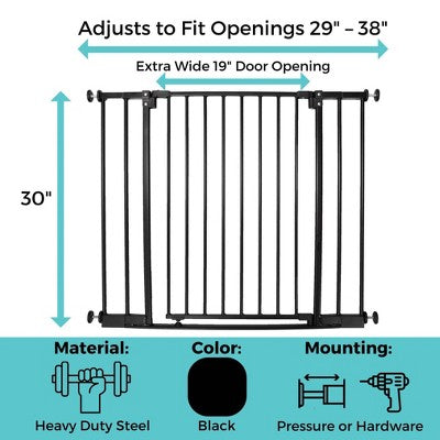 Toddleroo by North States StepSafe Auto Close Baby Gate 38" - Black (LOCAL PICKUP ONLY)