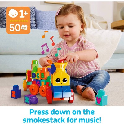 Mega Bloks ABC Musical Train Toy Building Blocks with Music - 50pc