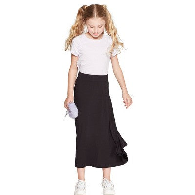 Girls' Maxi Skirt Black XS Midweight