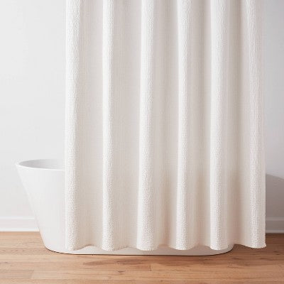 Waffle Weave Shower Curtain Ivory - Threshold