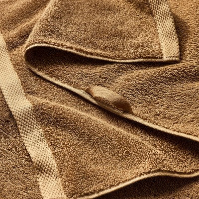 2pk Organic Hand Towel Warm Brown - Casaluna