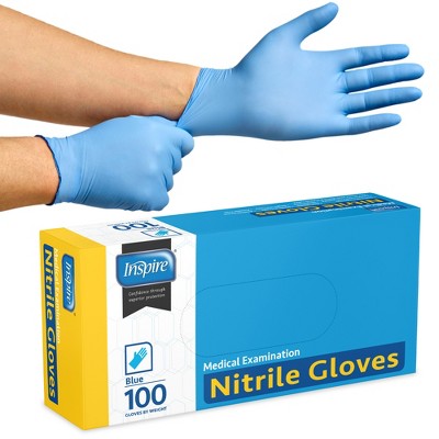 Inspire Nitrile Exam Gloves | THE ORIGINAL Quality Stretch Nitrile | 4.5 Gloves Disposable Latex Free Medical EMT (100, XXL)