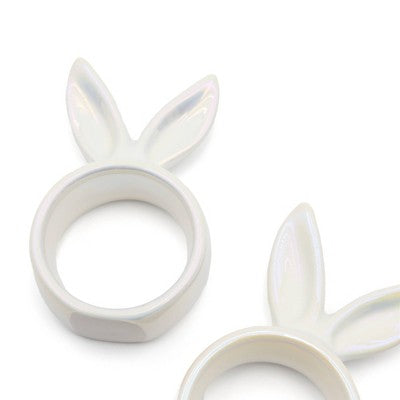 2pk Iridescent Napkin Rings Bunny Ears - Bullseye's Playground