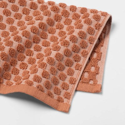 6pc Performance Plus Textured Dot Bath Towel Set Terracotta - Threshold