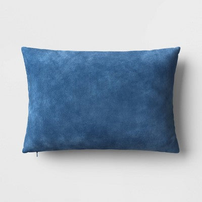 Oversize Lumbar Washed Cotton Velvet Throw Pillow - Threshold: Indoor Decorative Cushion, Removable Cover, Hidden Zipper